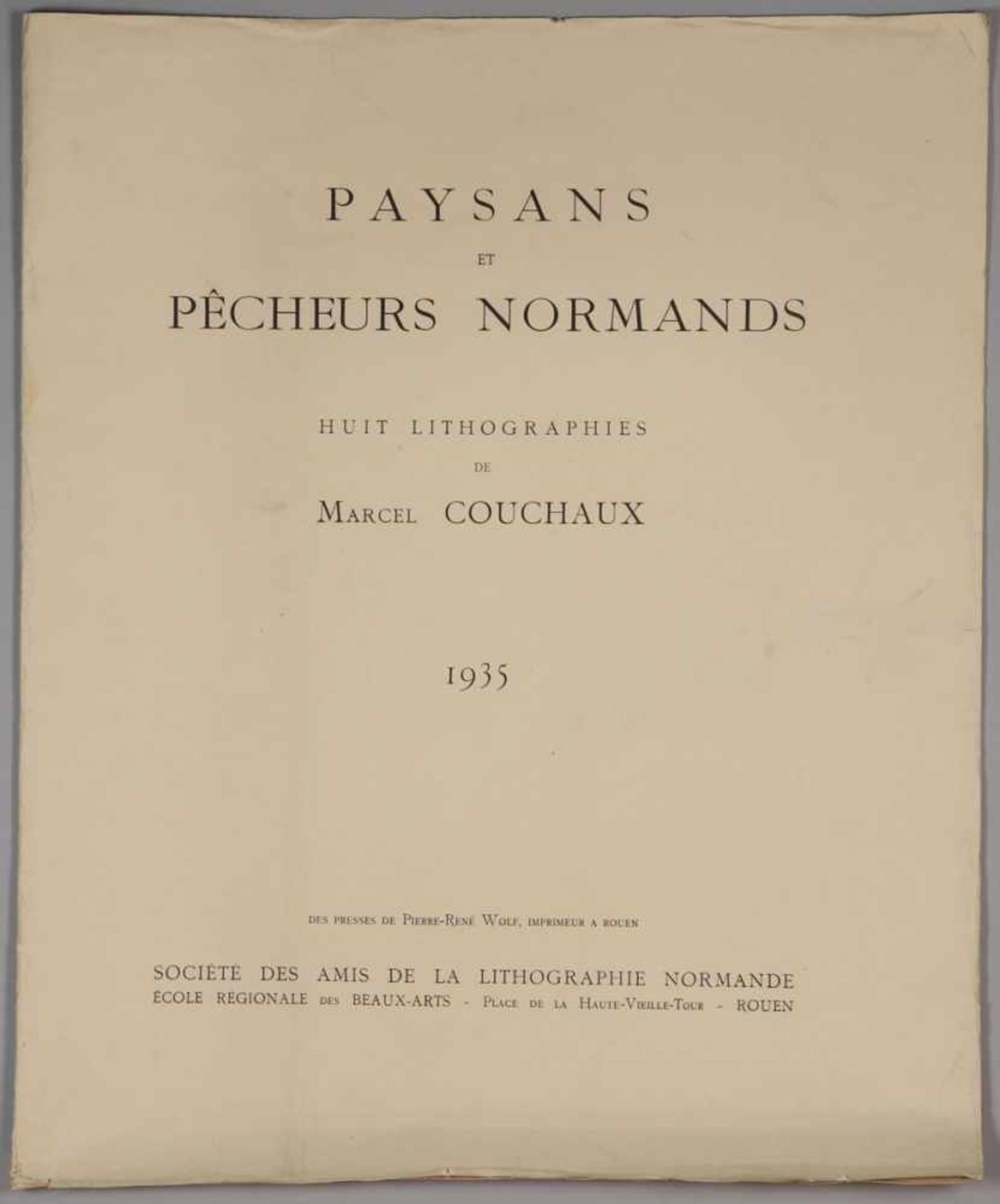Marcel Couchaux1877 Rouen - 1939 Rouen - "Paysans et pêcheurs normands" (Mappe) - 8 Lithografien/ - Image 9 of 9