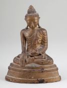 BuddhaBurma, frühes 19. Jahrhundert. - Mong-Dalay - Bronze. H. 25 cm. Sitzender Buddha mit Geste der