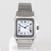 Cartier-HerrenarmbanduhrFa. Cartier, Schweiz. Modell: Santos. Edelstahl. Gewicht: 82 g.