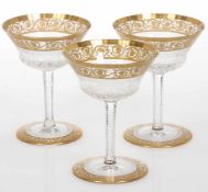 3 große Champagnerschalen "Thistle Gold"<