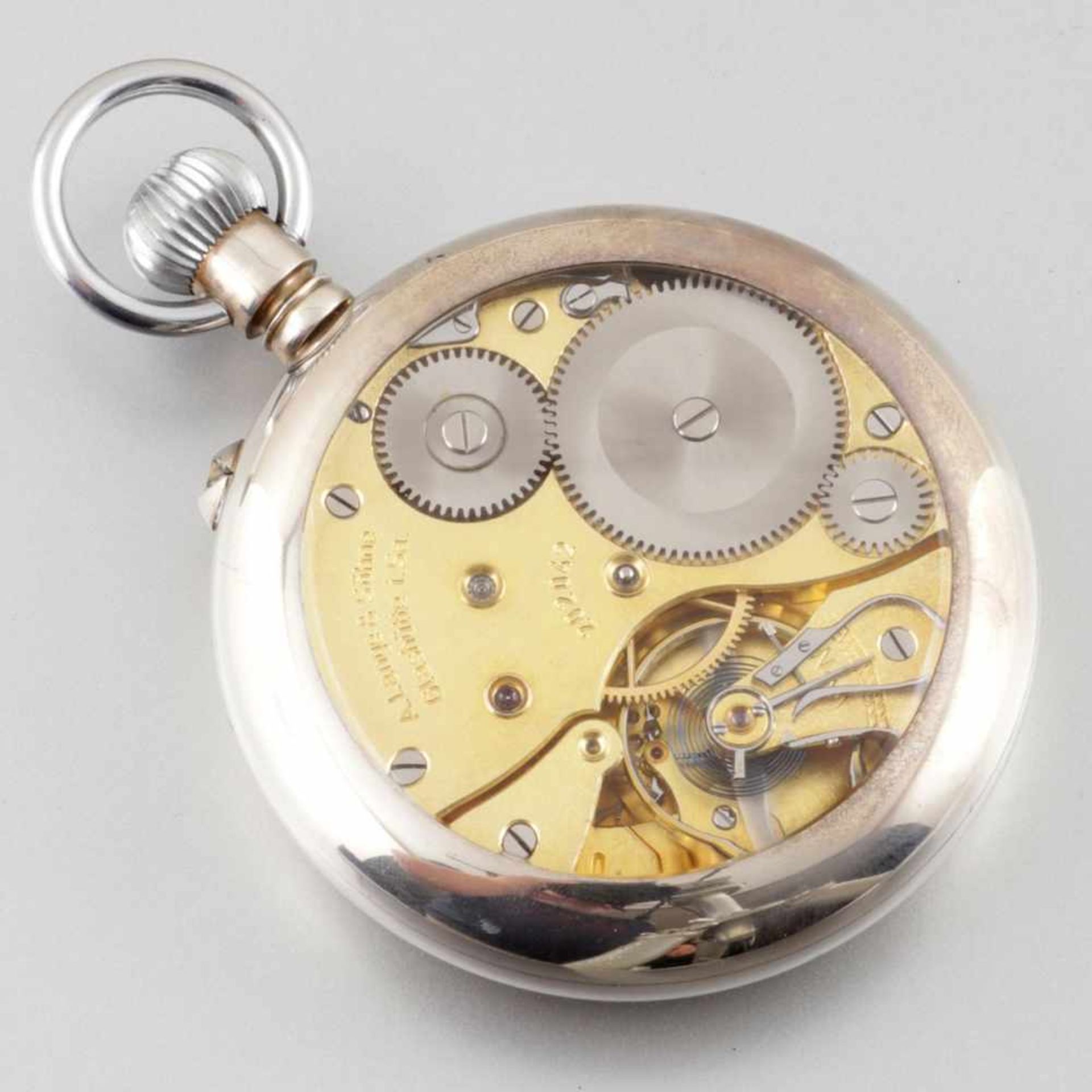 A. Lange & Söhne-Taschenuhr in Silber< - Bild 2 aus 3