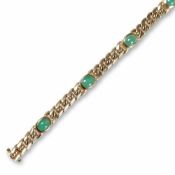Klassisches Cabochon-Armband mit Smaragden