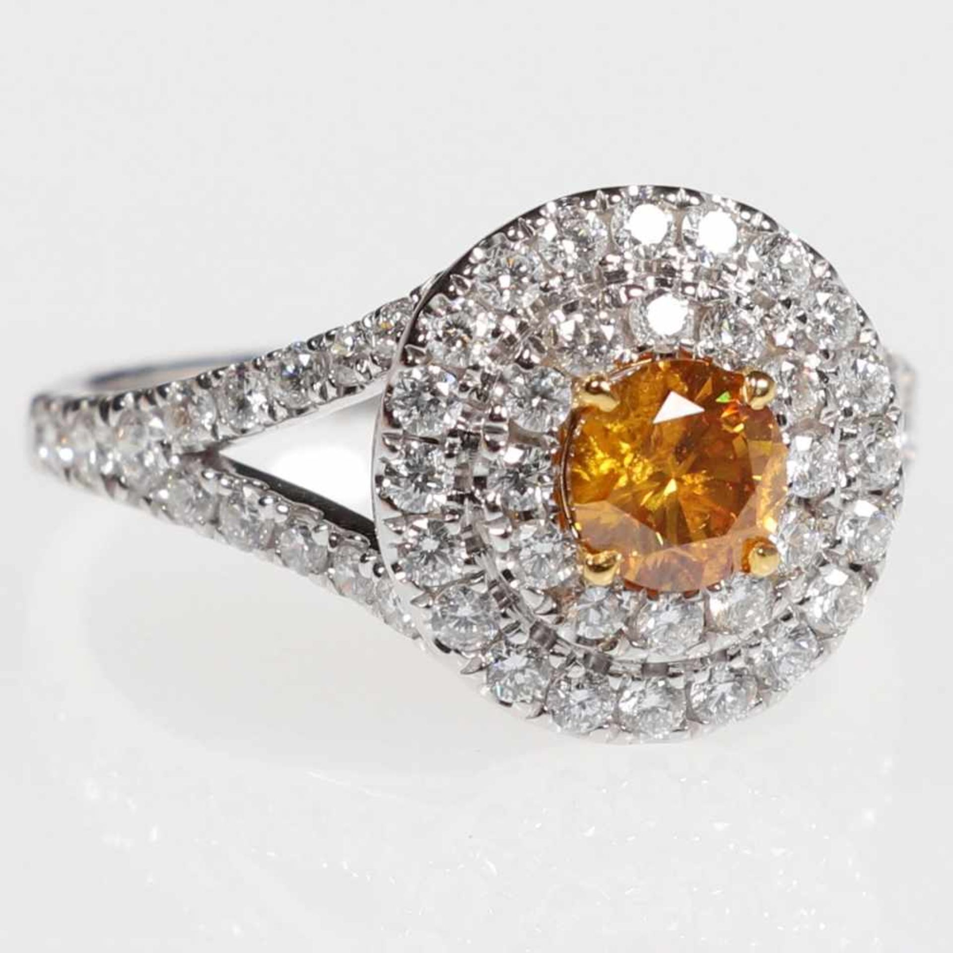 Diamantring mit Fancy Deep Yellow Orange Brillant - Image 2 of 2