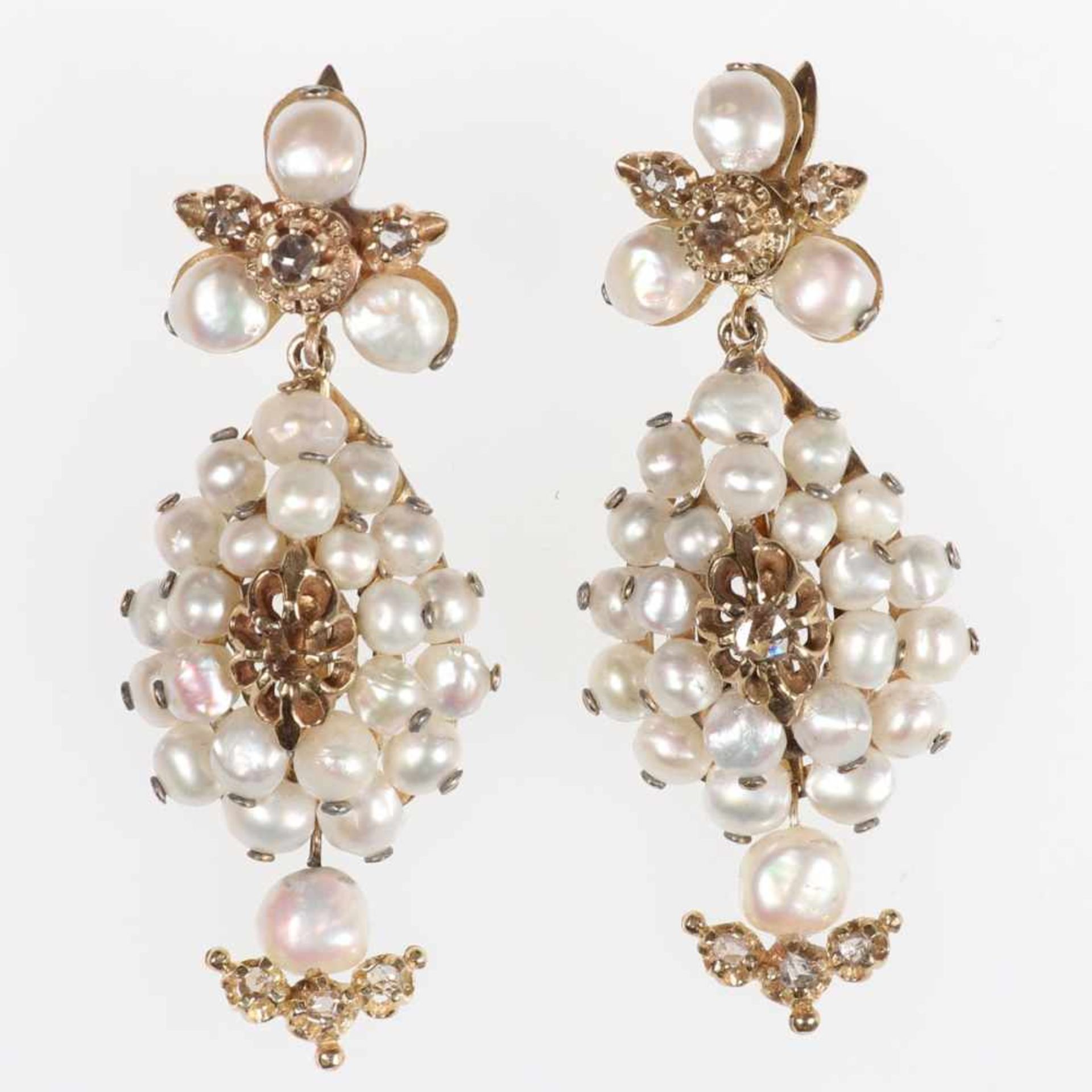 Paar dekorative Perlenohrhänger<