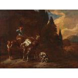 Barend Gael1620 Harlem - 1687/1703 Amsterdam - Reiter bei der Rast - Öl/Lwd. Doubl. 53 x 70 cm.