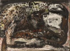 Harald Reiner Gratz 1962 Schnellbach - "Nachtstück" - Öl/Hartfaser. 129 x 166 cm. Monogr. und dat.