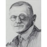 Künstler des 20. Jahrhunderts- Bildnis Hermann Hesse - Graphit/Papier. 24 x 18,2 cm. Passepartout.