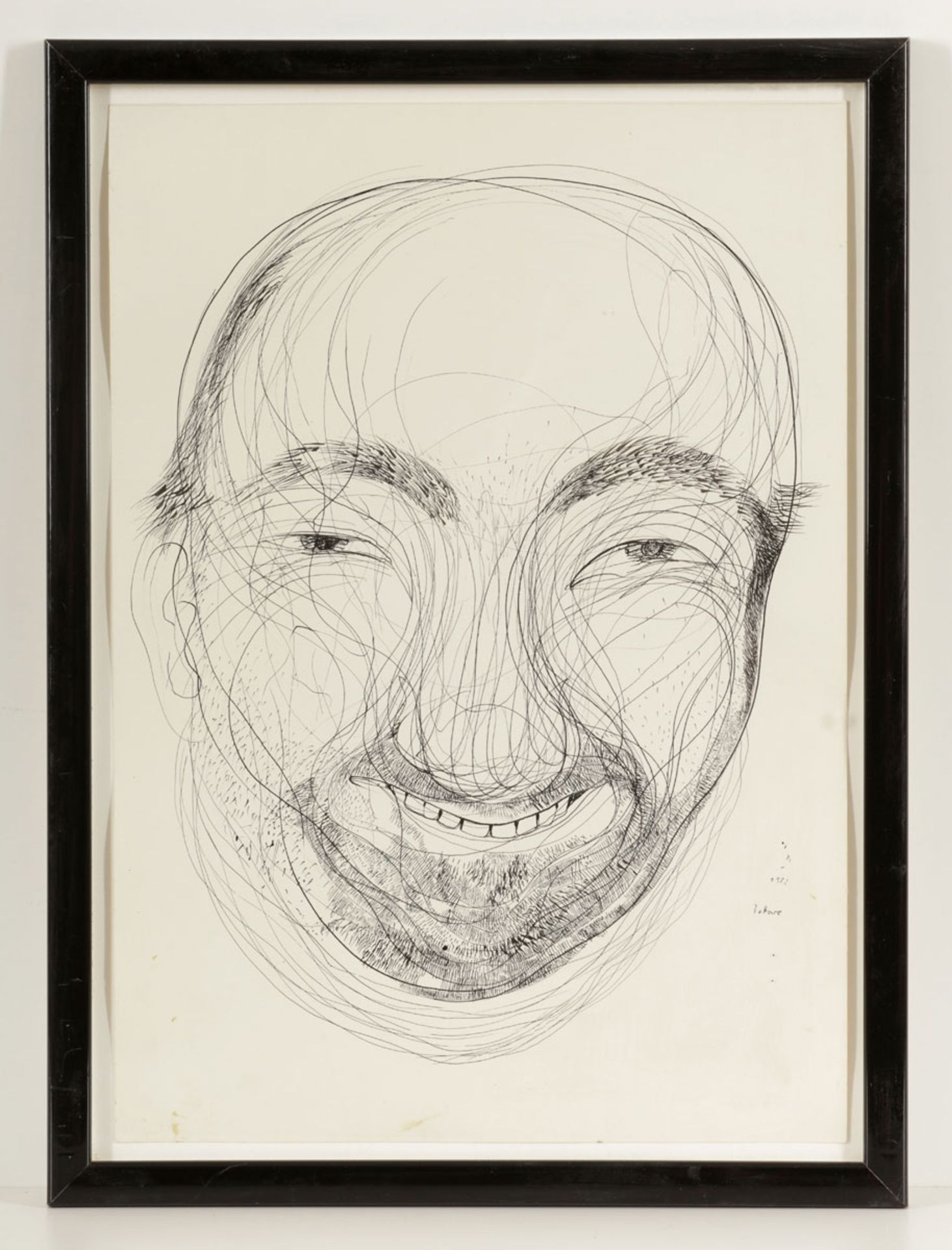 Wolfgang G. Lehmann (Dottore)1935 Dresden - 2009 Hamburg - Gesicht - Tusche/Papier. 49,2 x 34,6 - Bild 2 aus 2