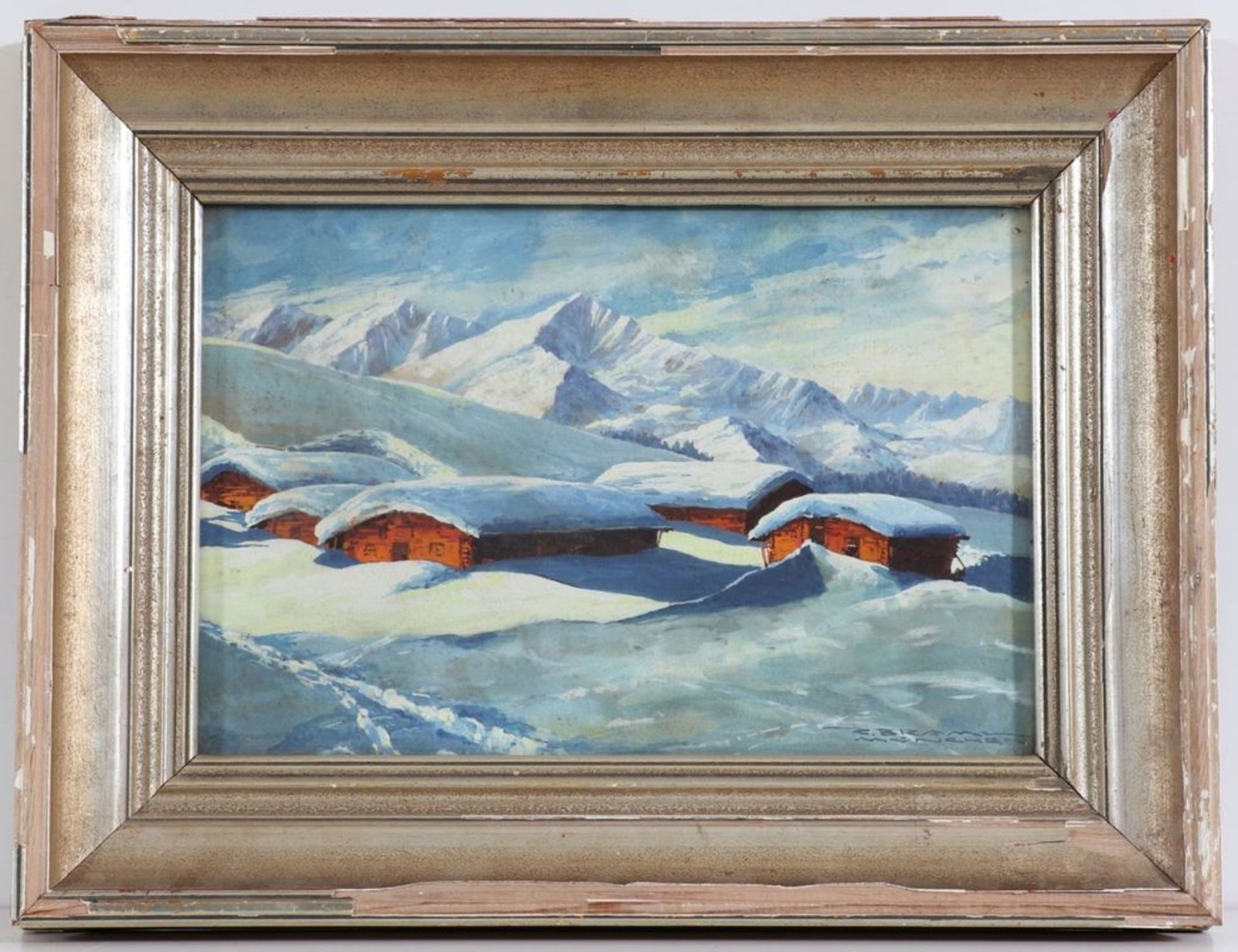 Carl BramlTätig in der 1. Hälfte des 20. Jahrhunderts - "Zum Feldalpenhorn in Tirol" - Gouache/ - Bild 2 aus 2