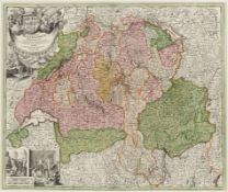 Johann Baptist Homann1664 Kambach - 1724 Nürnberg - "Potentisimae Helvetiorum Republicae..." -