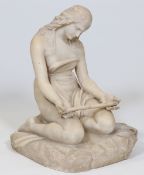 Künstler um 1900- Trauernde - Alabaster. H. 47,5 cm. Fehlstellen (Teile des Attributes, Finger).