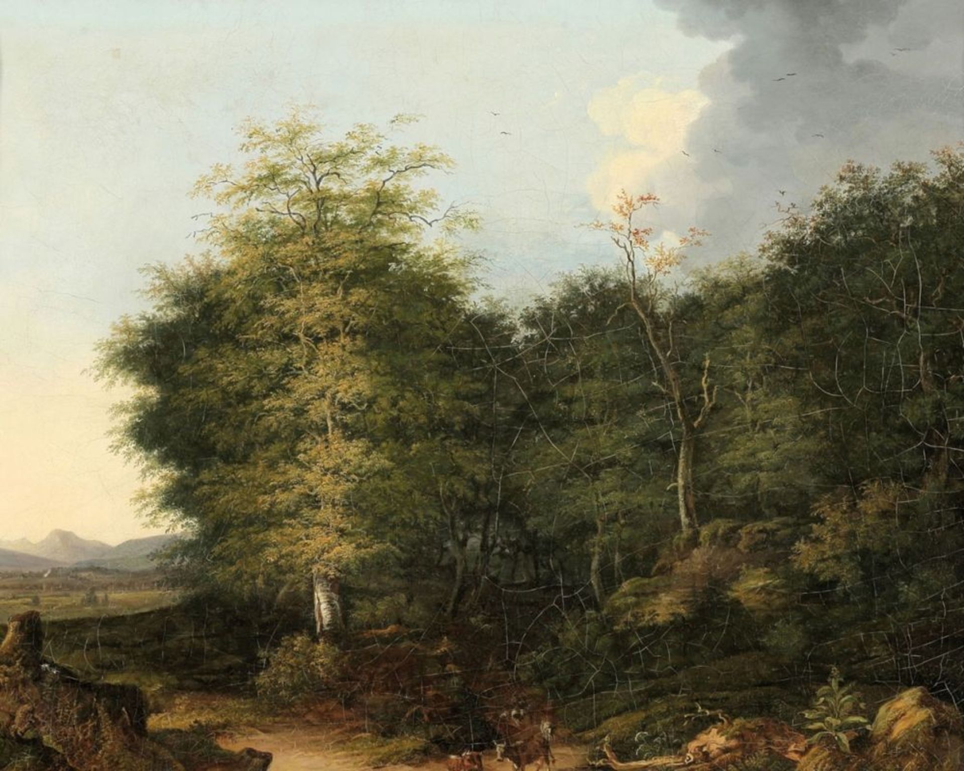 Felix Bockhorni1801 Wolfratshausen - 1878 Wolfratshausen - Bewaldete Landschaft mit einem Hirten -