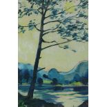 Mikhail Todorov1915 - 1997 - Landschaft mit Baum - Öl/Karton. 26,5 x 17,5 cm (