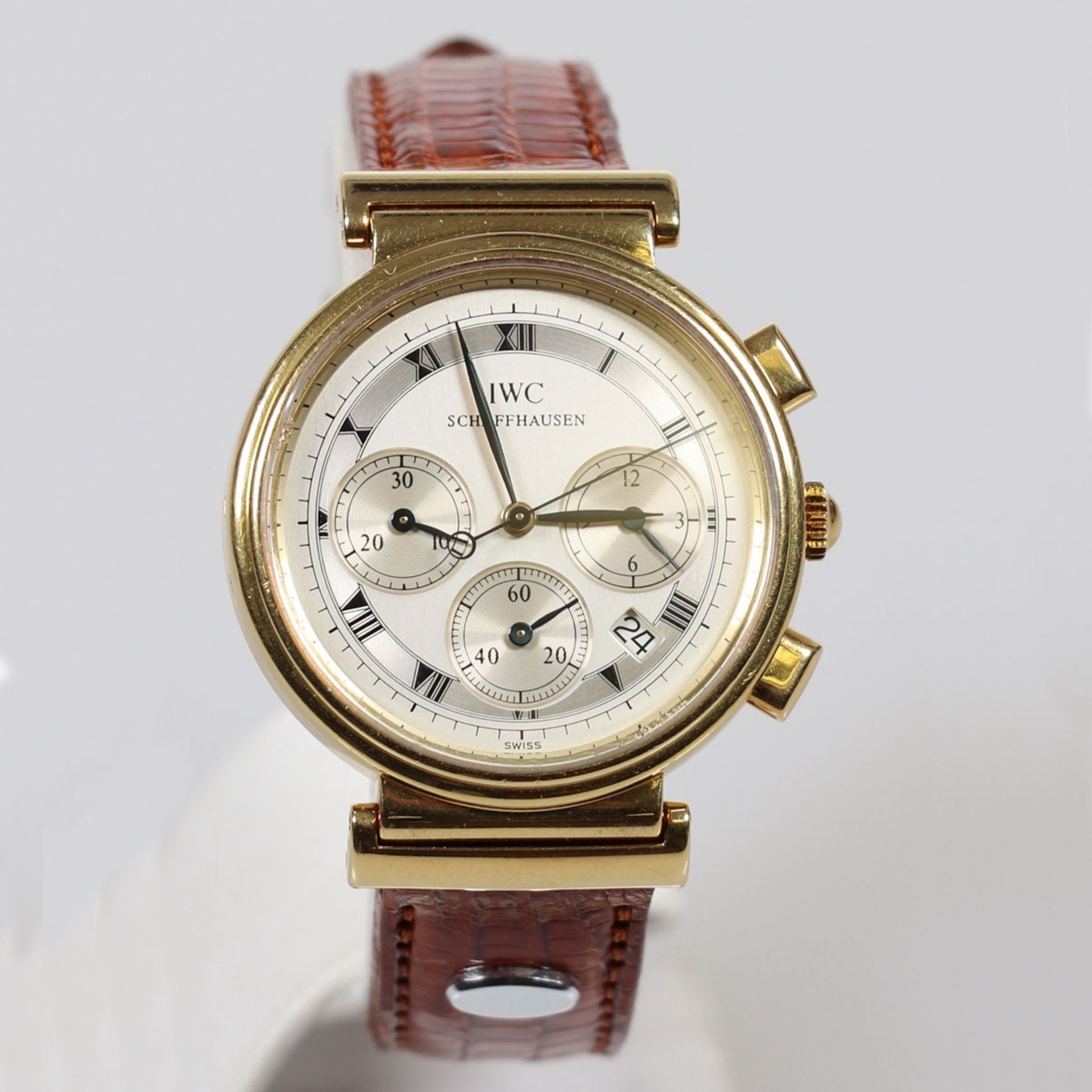 IWC-ArmbanduhrFa. International Watch Co., Schaffhausen. Modell: Da Vinci Chronograph mit Datum. - Image 2 of 2