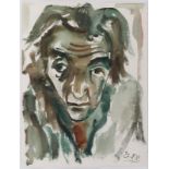 Heinz TetznerGersdorf 1920 - 2007 Gersdorf - "Selbst" - Aquarell/Papier. 48,5 x 37,2 cm. Dat. und