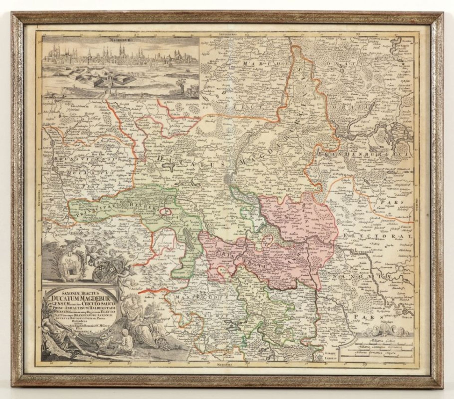 Johann Baptist Homann1664 Kambach - 1724 Nürnberg - "Saxoniae Tractus Ducatum Magdeburgensem..." - - Bild 2 aus 2