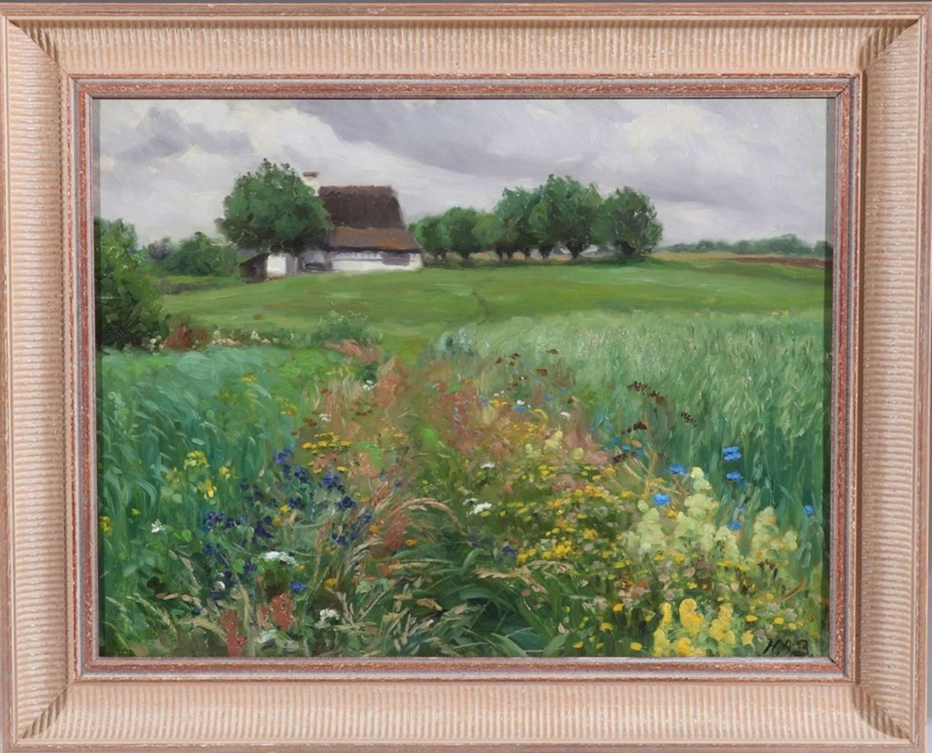 Hans Andersen Brendekilde1857 Funen - 1942 Jyllinge / Denmark - Bauernkate vor einer - Bild 2 aus 2