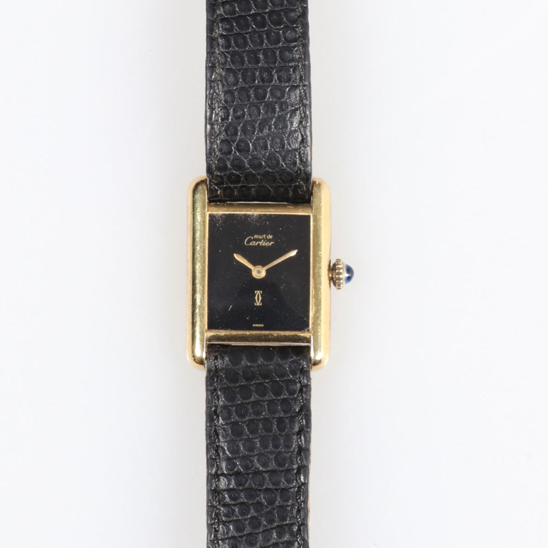 Cartier - Armbanduhr mit Lederband - Image 2 of 2