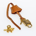 HERMÈS - Pegasus Cadena Lock Charm (Vorhängeschloss als Pferd) und Schlüssel mit Clochette