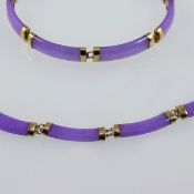 Violettes Jade-Set: Collier und Armband