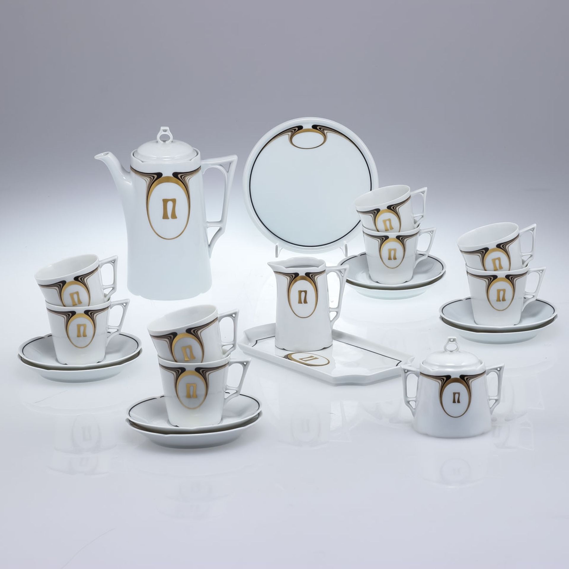 21tlg. Jugendstil Kaffeeservice Ariana