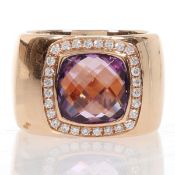 Moderner Amethystring mit Brillanten