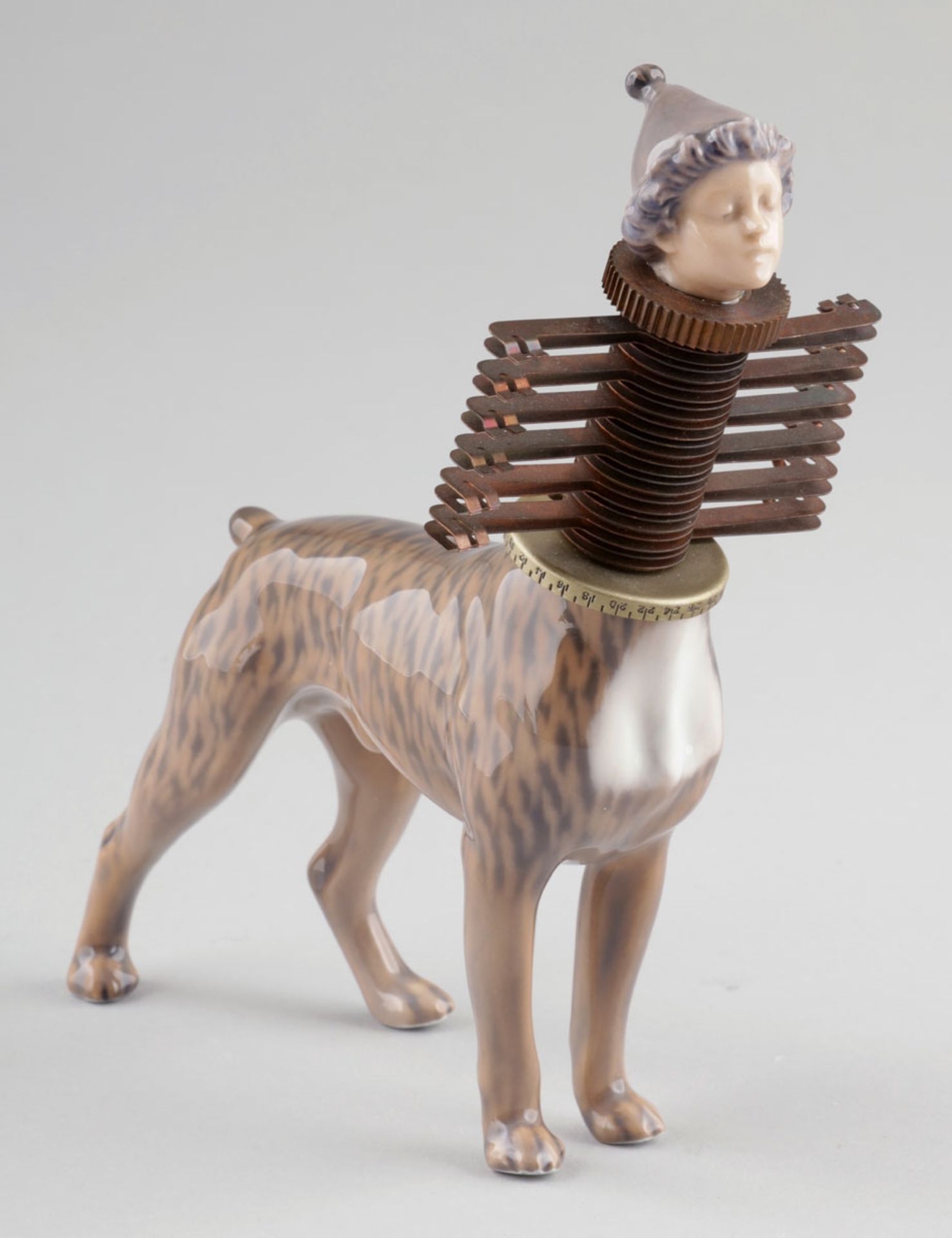 Unikat - Figur Hund mit Kinderkopf