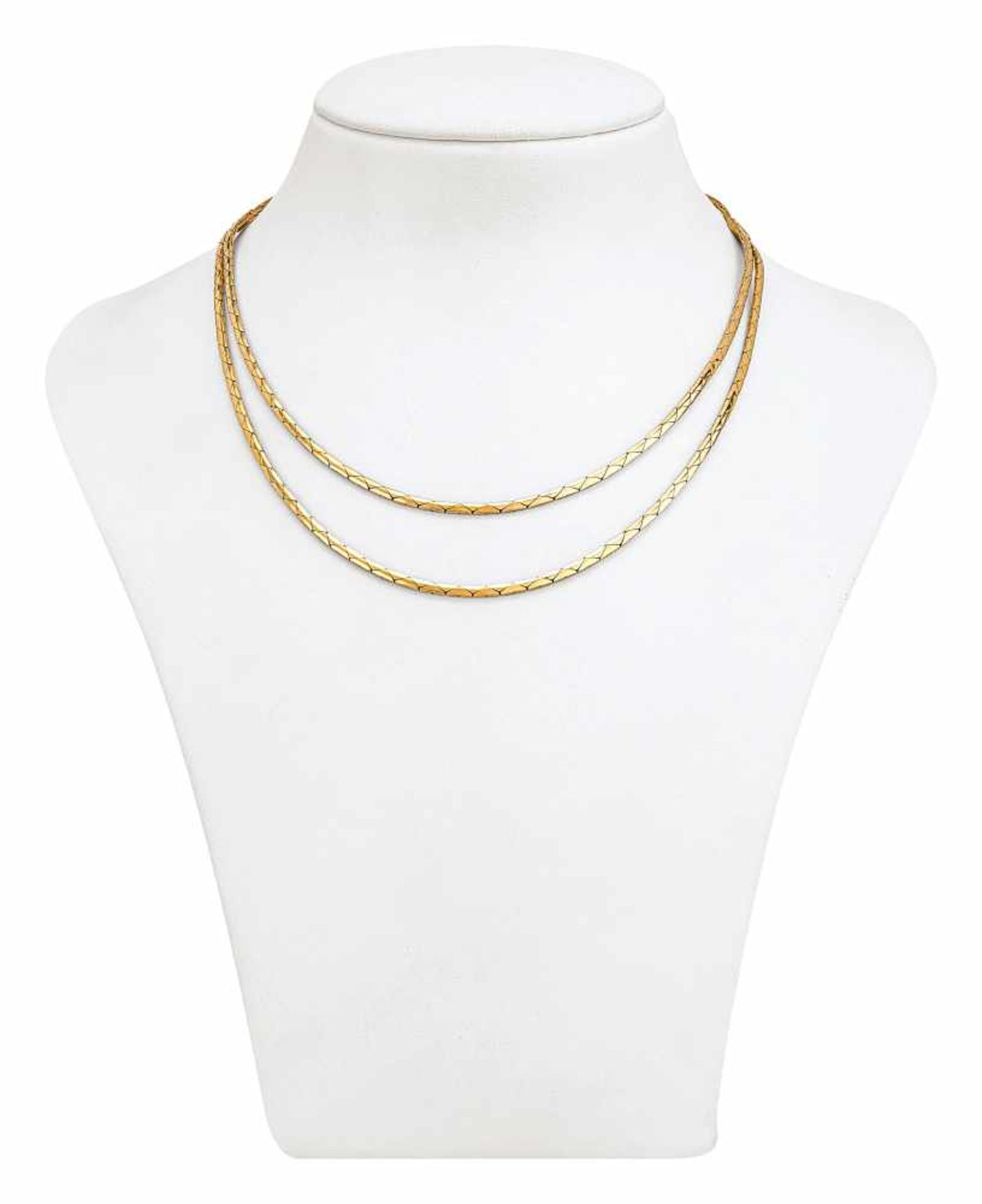 Reversibles zweireihiges Goldcollier