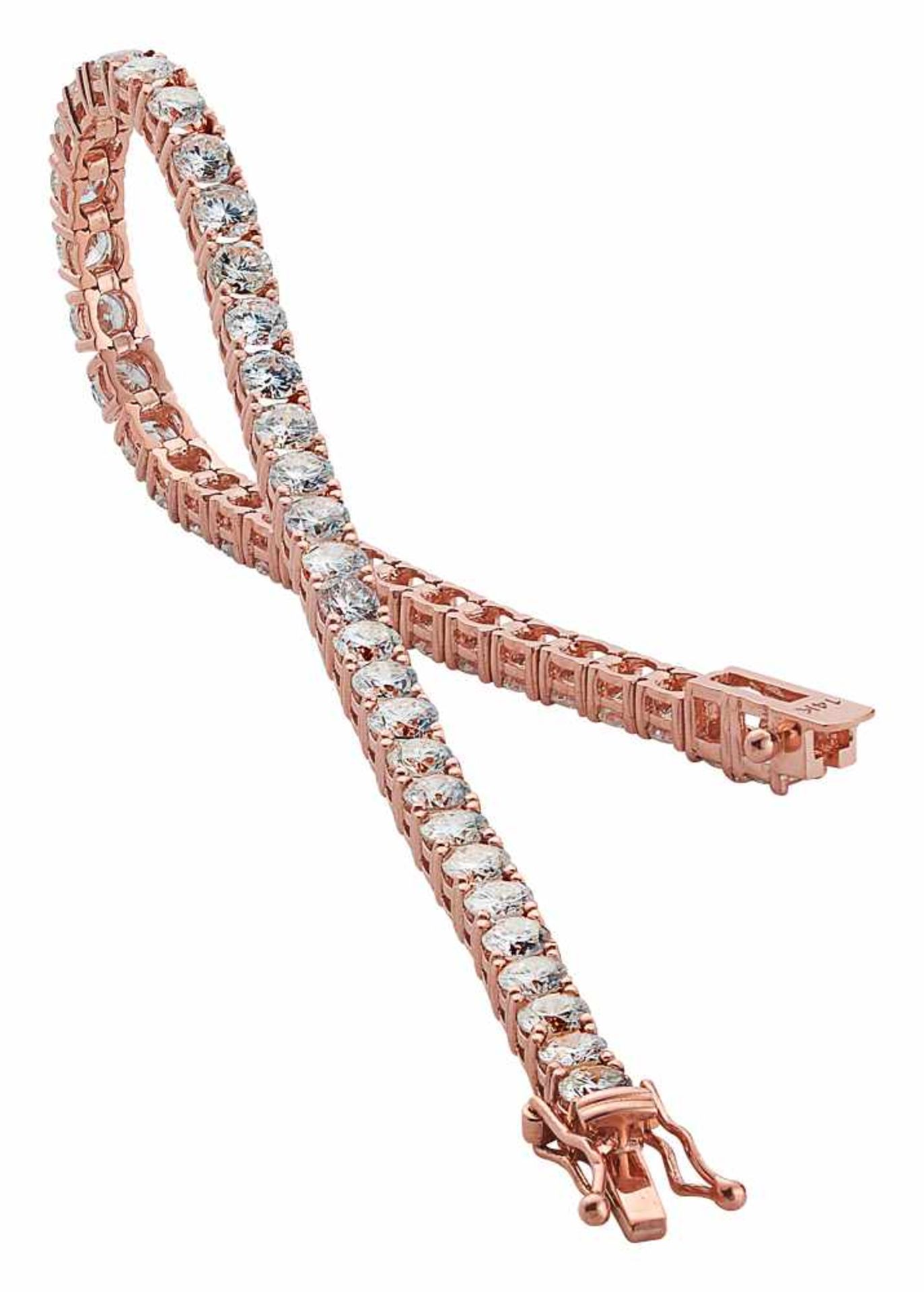 Roségold Rivièrearmband mit Brillanten