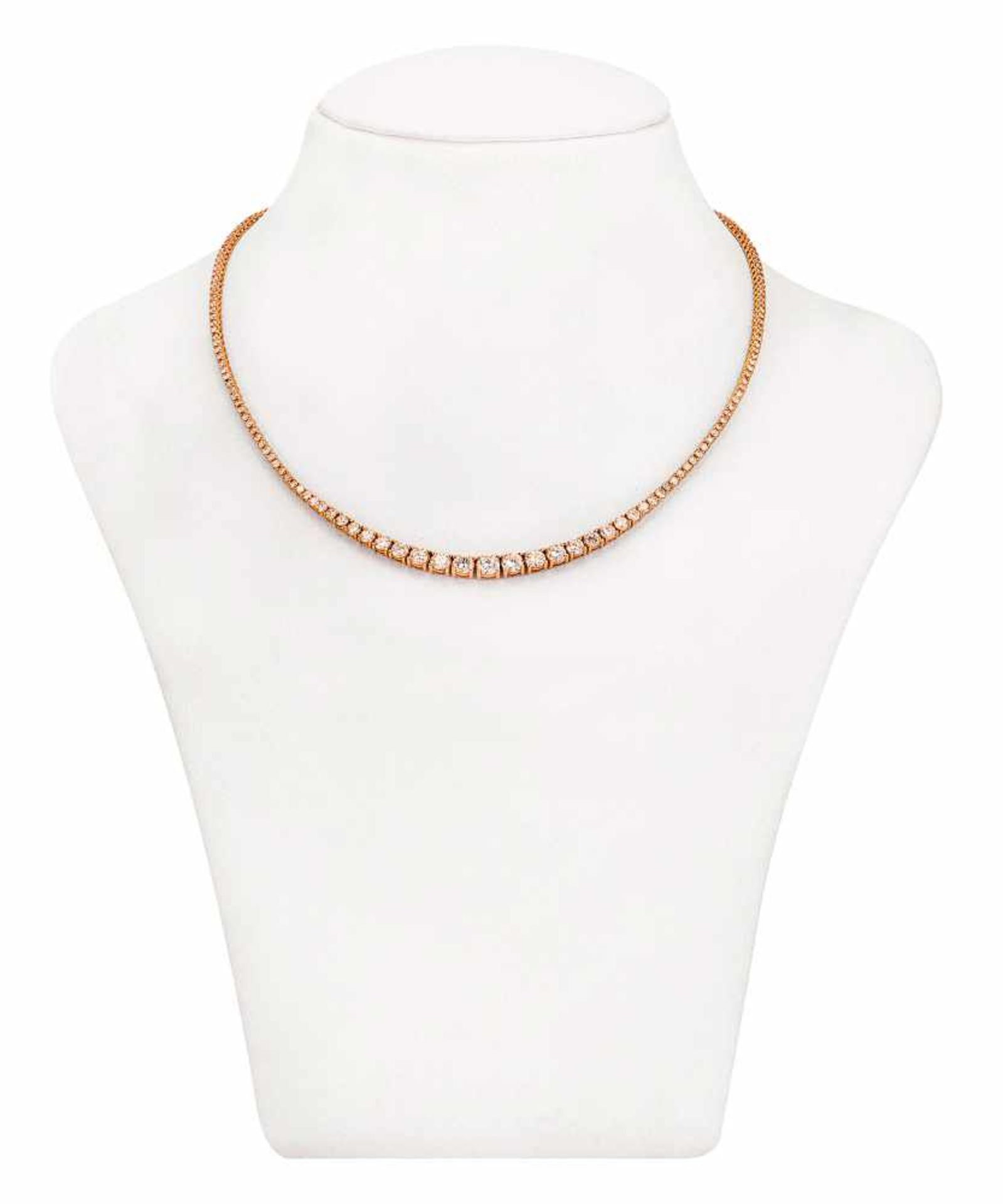 Roségold Rivièrecollier mit Brillanten