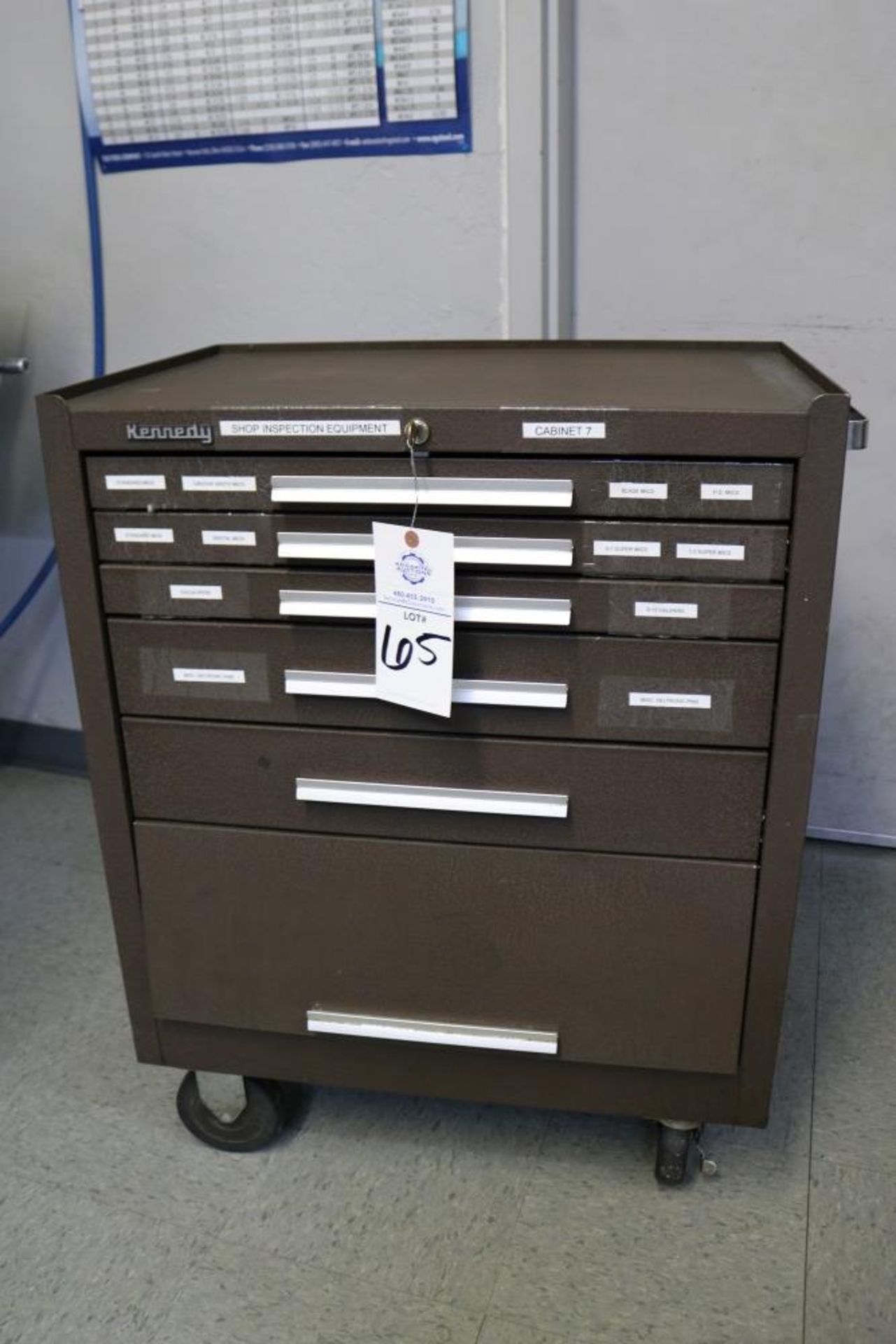 5 Drawer Kennedy Rolling Tool Box with Drawer Full of Various Pin Gages in Box .0287" - .7505" - Image 6 of 6