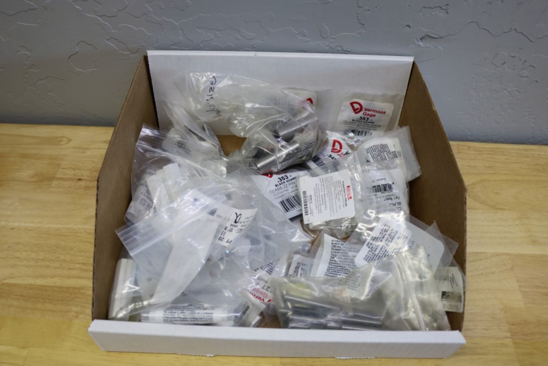 Box of Various Bagged Gage Pins