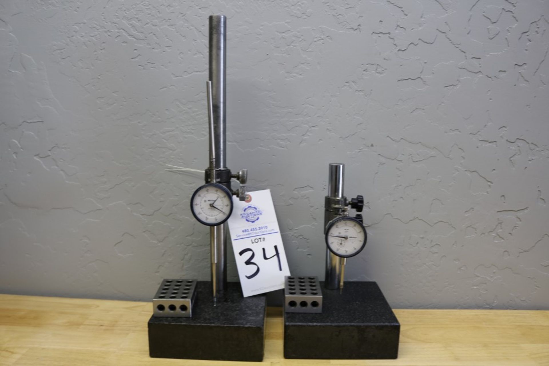 (2) Height Stands with Granite Surface Plates, Mitutoyo 2" Drop Gage and Mitutoyo 1" Drop Gage - Image 8 of 8