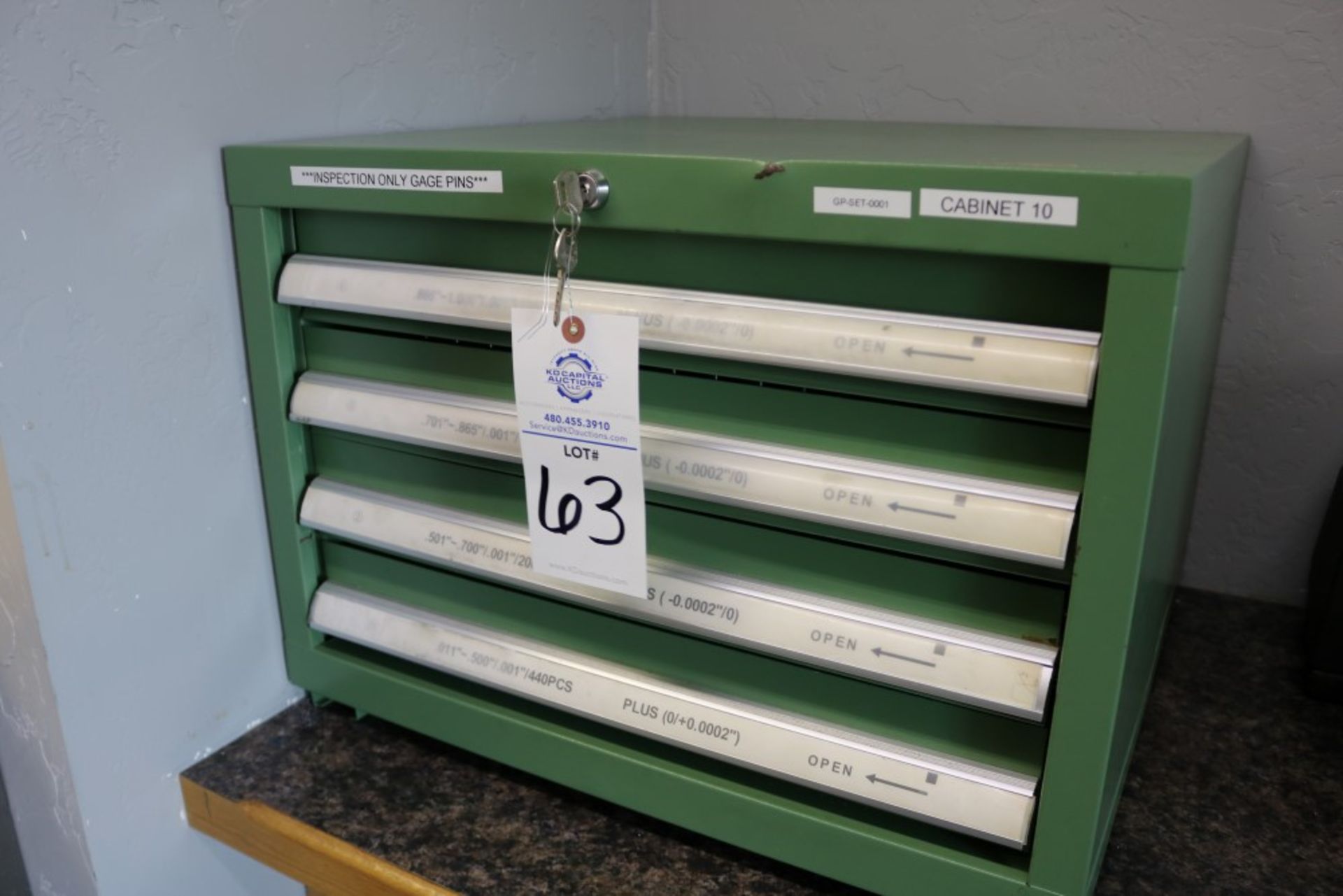 4 Drawer Sliding Cabinet with Complete Pin Gage Sets .061" - 1.00" - Image 12 of 12