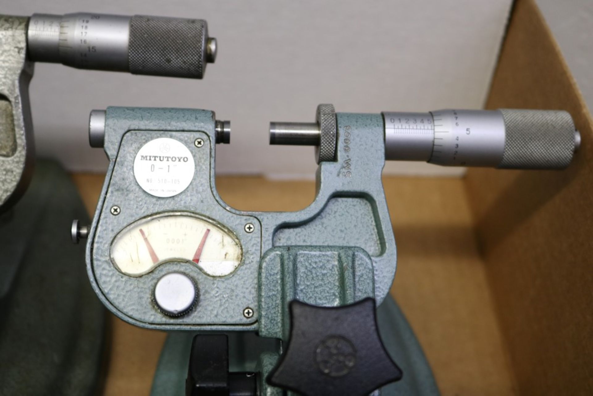 (2) Mitutoyo OD Indicating Micrometer with Stand Includes Extra Micrometer Stand - Image 3 of 5