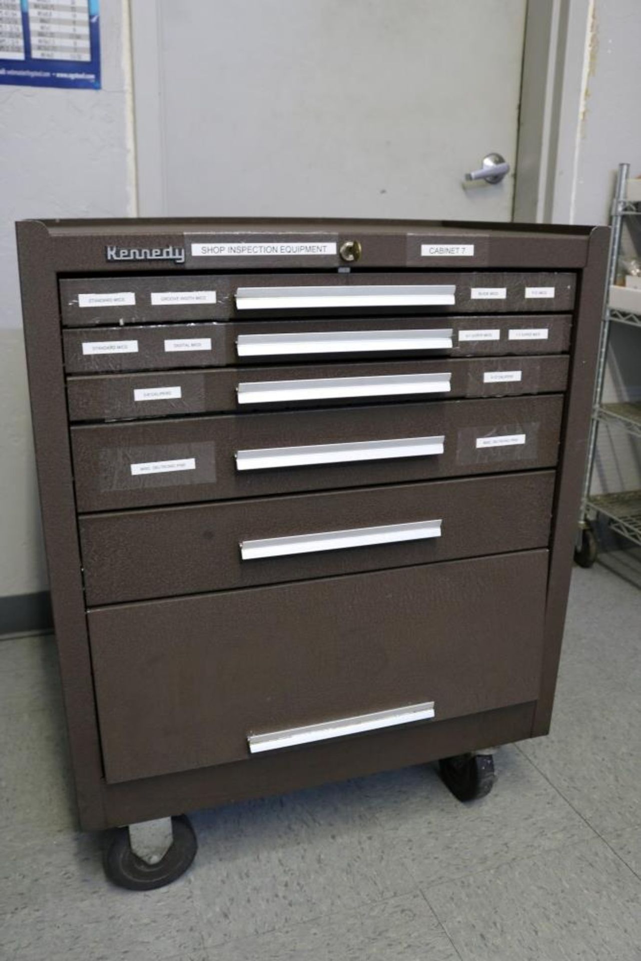 5 Drawer Kennedy Rolling Tool Box with Drawer Full of Various Pin Gages in Box .0287" - .7505" - Image 3 of 6