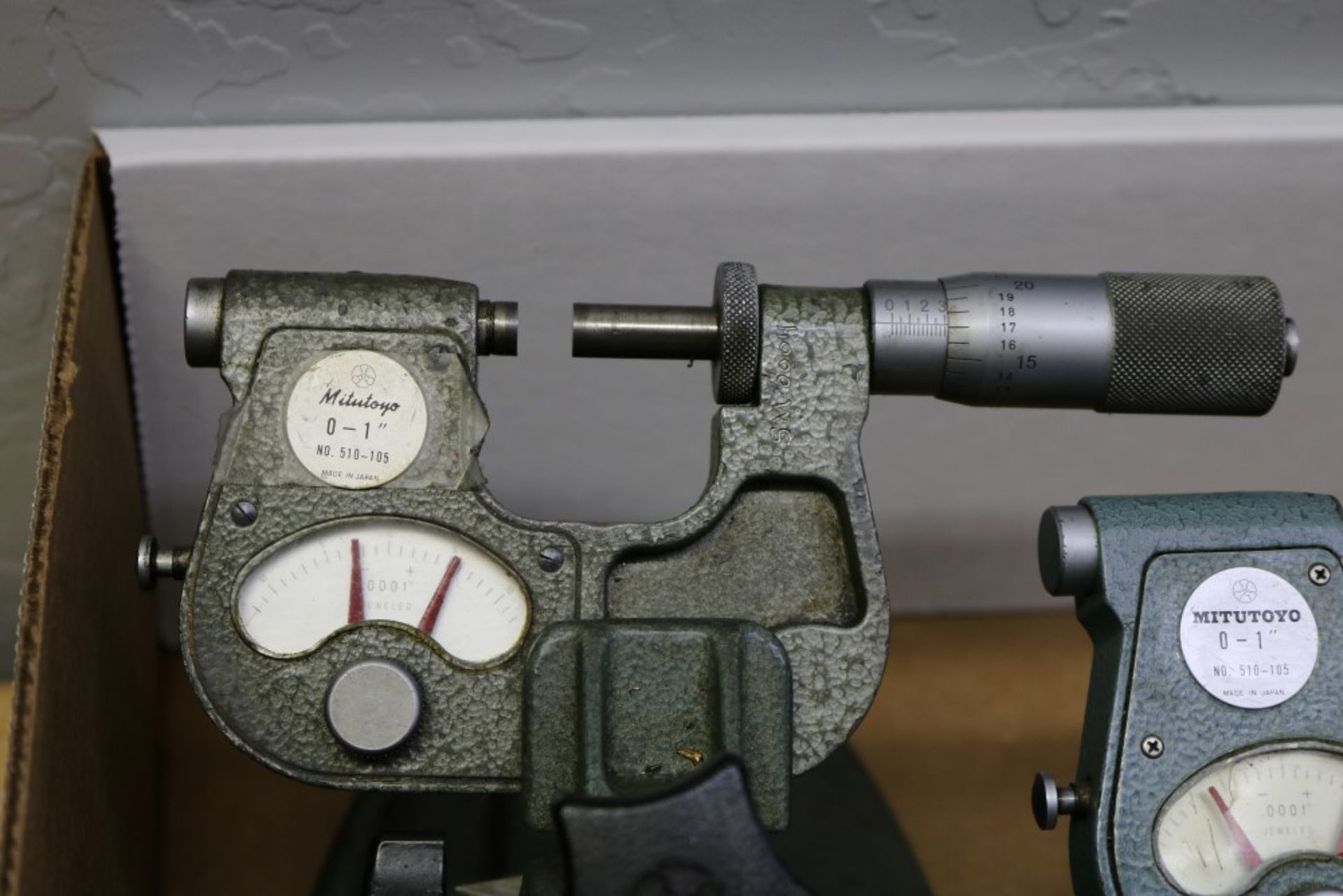 (2) Mitutoyo OD Indicating Micrometer with Stand Includes Extra Micrometer Stand - Image 2 of 5