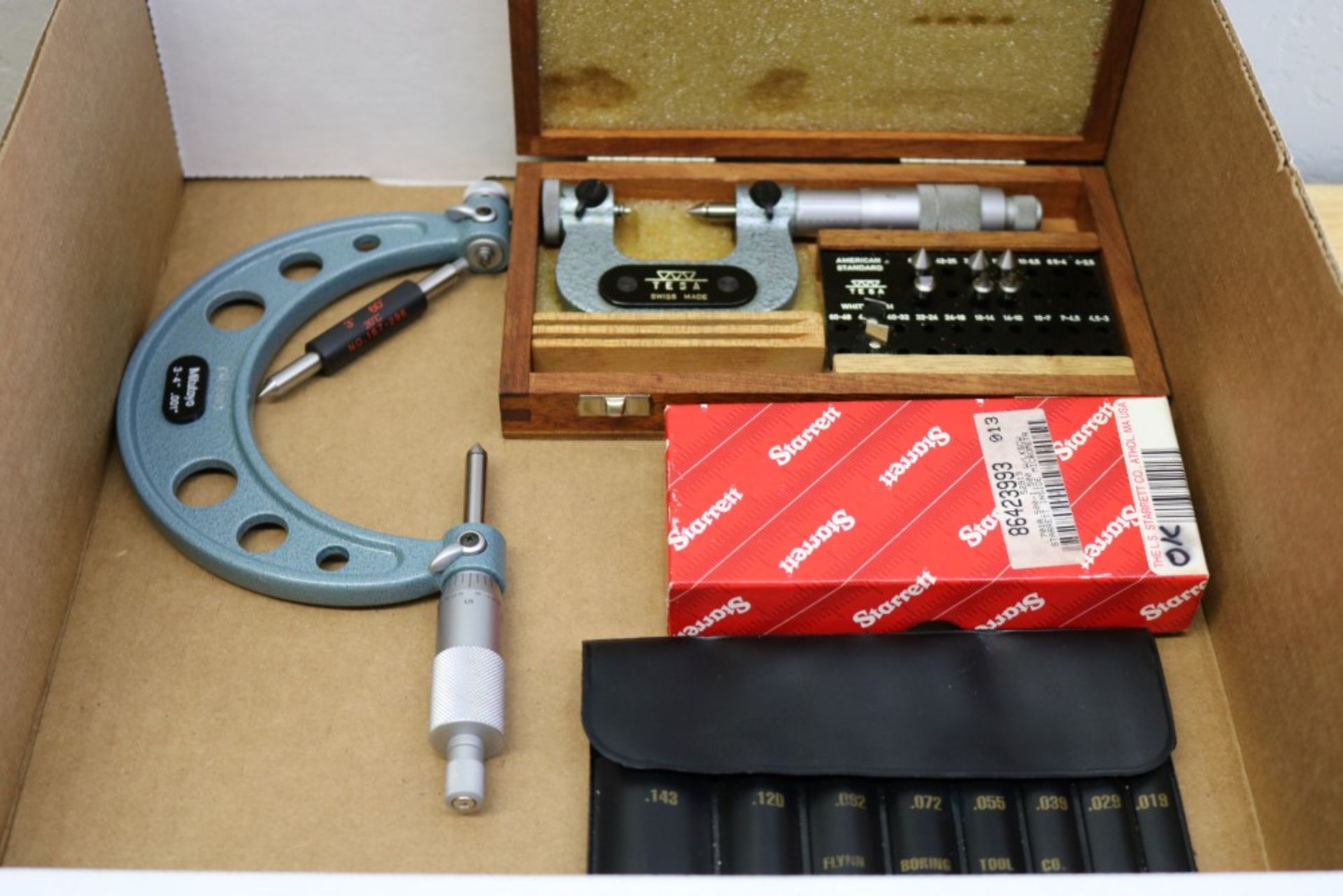 Starrett 1-2" OD Thread Pitch Micrometer, Tesa OD Thread Pitch Micrometer 0-1", Mitutoyo 3-4" OD - Image 2 of 7