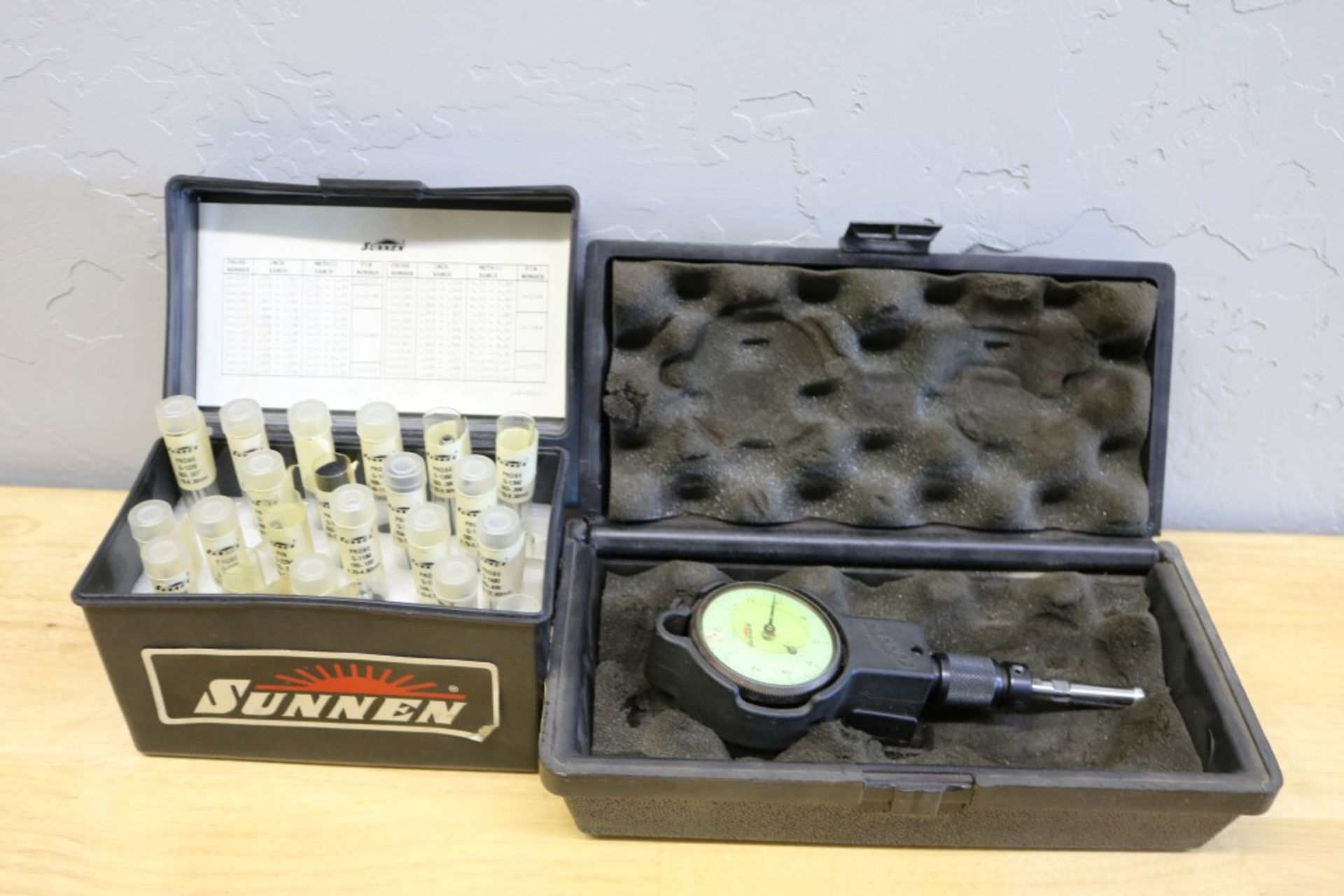 Sunnen GR-3000 Dial Indicator Assembly with Various Size Sunnen Probes .054" .535"