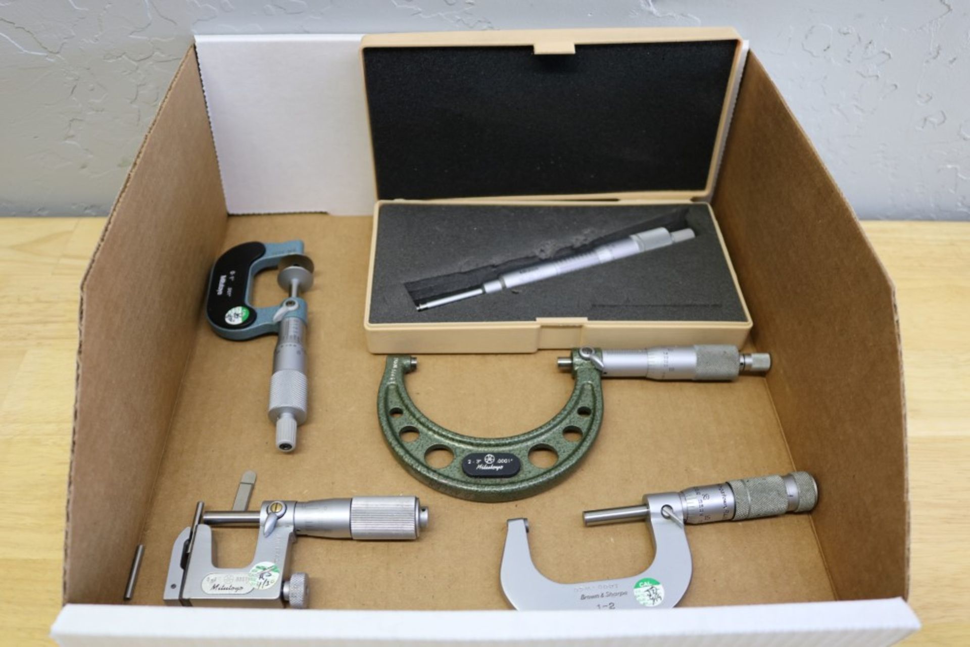 Brown & Sharpe OD Micrometer 1-2", Mitutoyo OD Micrometer 2-3", Mitutoyo OD Disc Micrometer 0-1",