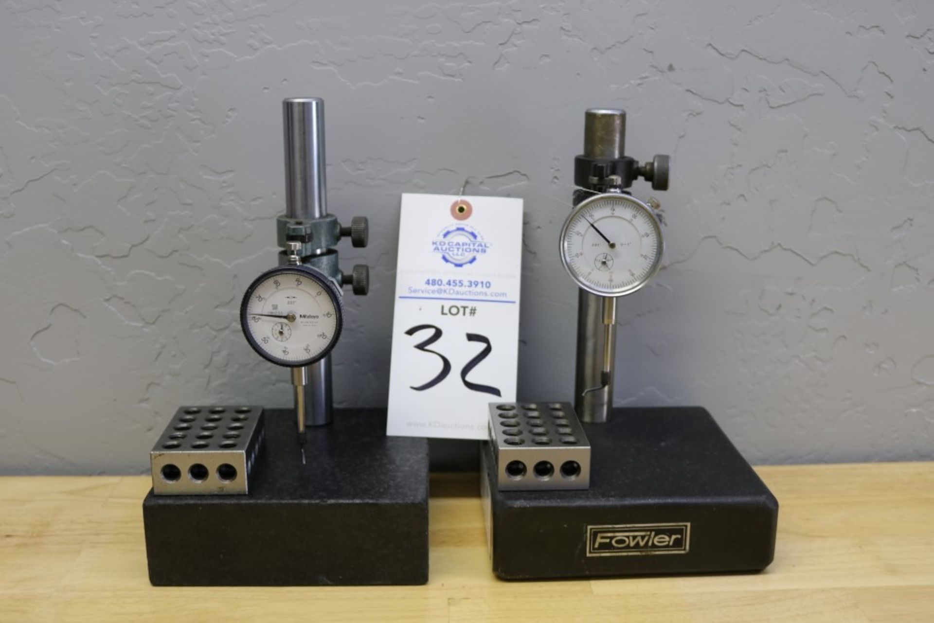 (2) Height Stands with Granite Surface Plates, Mitutoyo 1" Drop Gage and No Namer 1" Drop Gage - Image 6 of 6