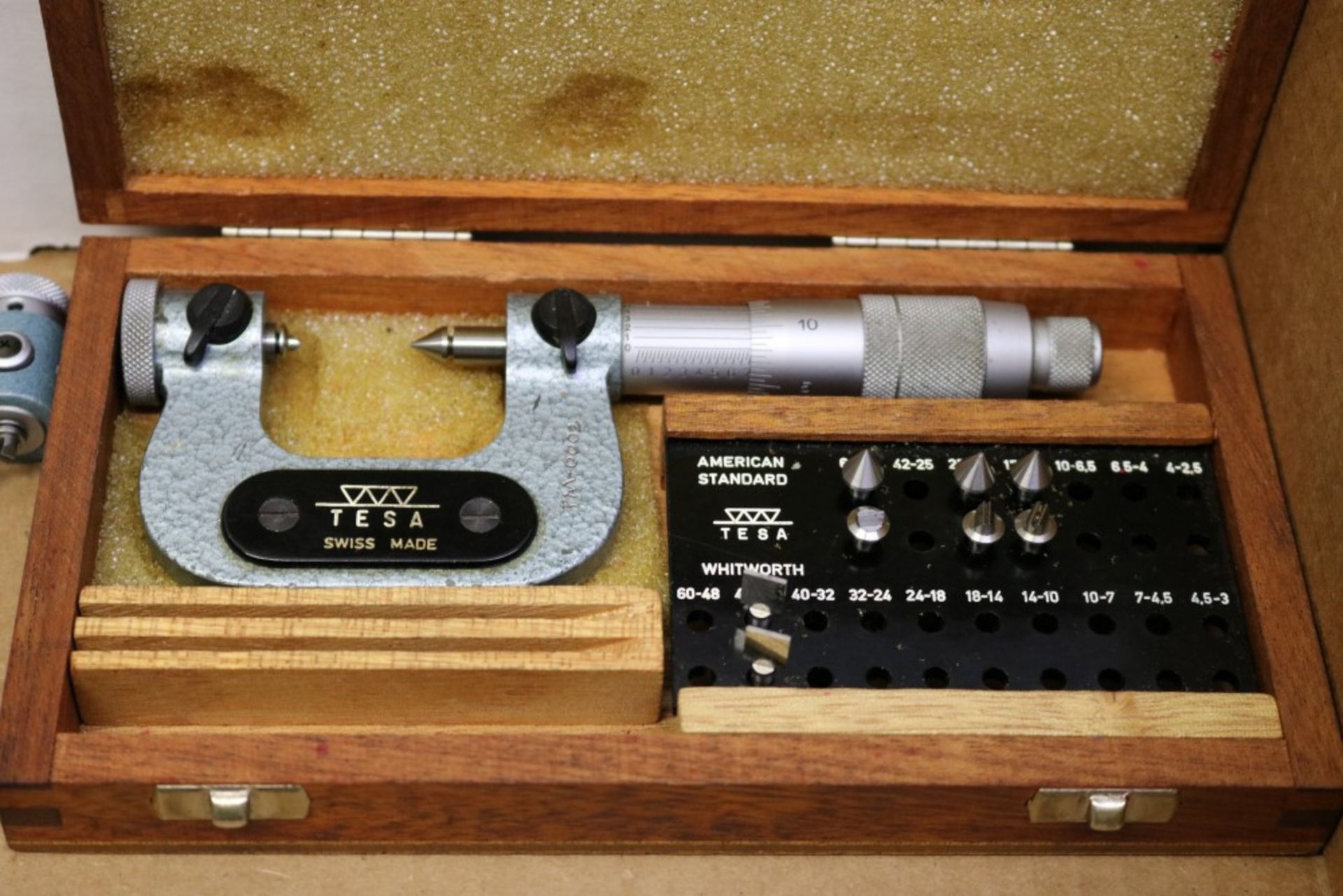 Starrett 1-2" OD Thread Pitch Micrometer, Tesa OD Thread Pitch Micrometer 0-1", Mitutoyo 3-4" OD - Image 5 of 7