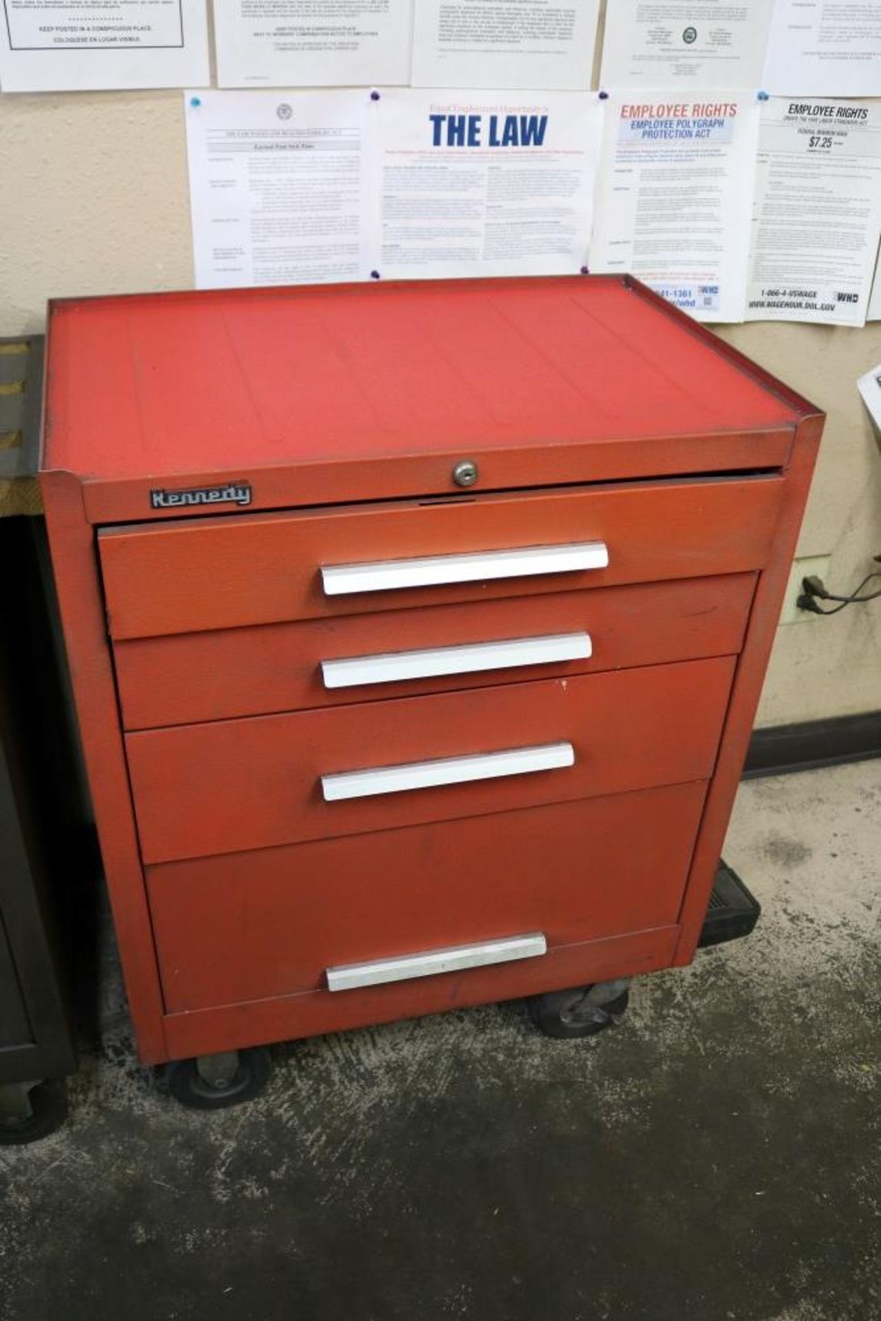 Kennedy Rolling Tool Cart, 3 Drawer and 1 Storage Cabinet