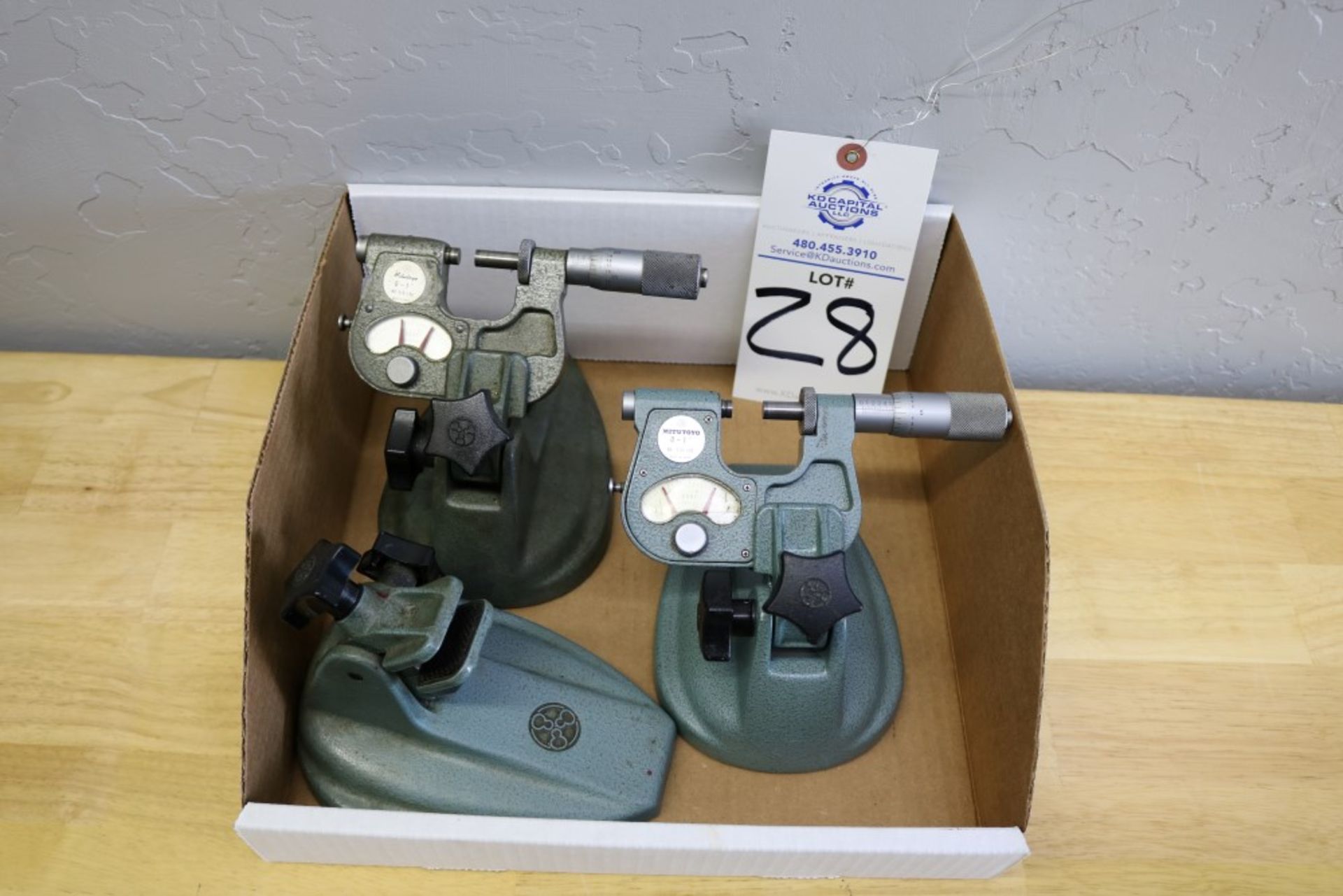 (2) Mitutoyo OD Indicating Micrometer with Stand Includes Extra Micrometer Stand - Image 5 of 5