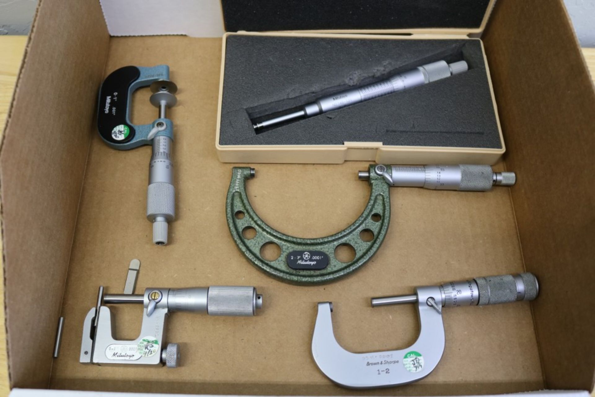 Brown & Sharpe OD Micrometer 1-2", Mitutoyo OD Micrometer 2-3", Mitutoyo OD Disc Micrometer 0-1", - Image 3 of 9