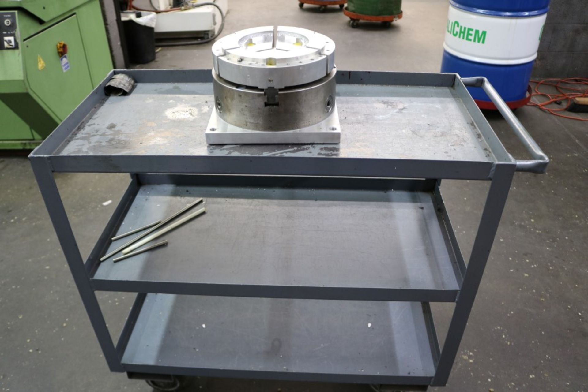 3 Tier Heavy Duty Rolling Cart with 10" 3 Jaw Chuck Fixture - Image 5 of 6