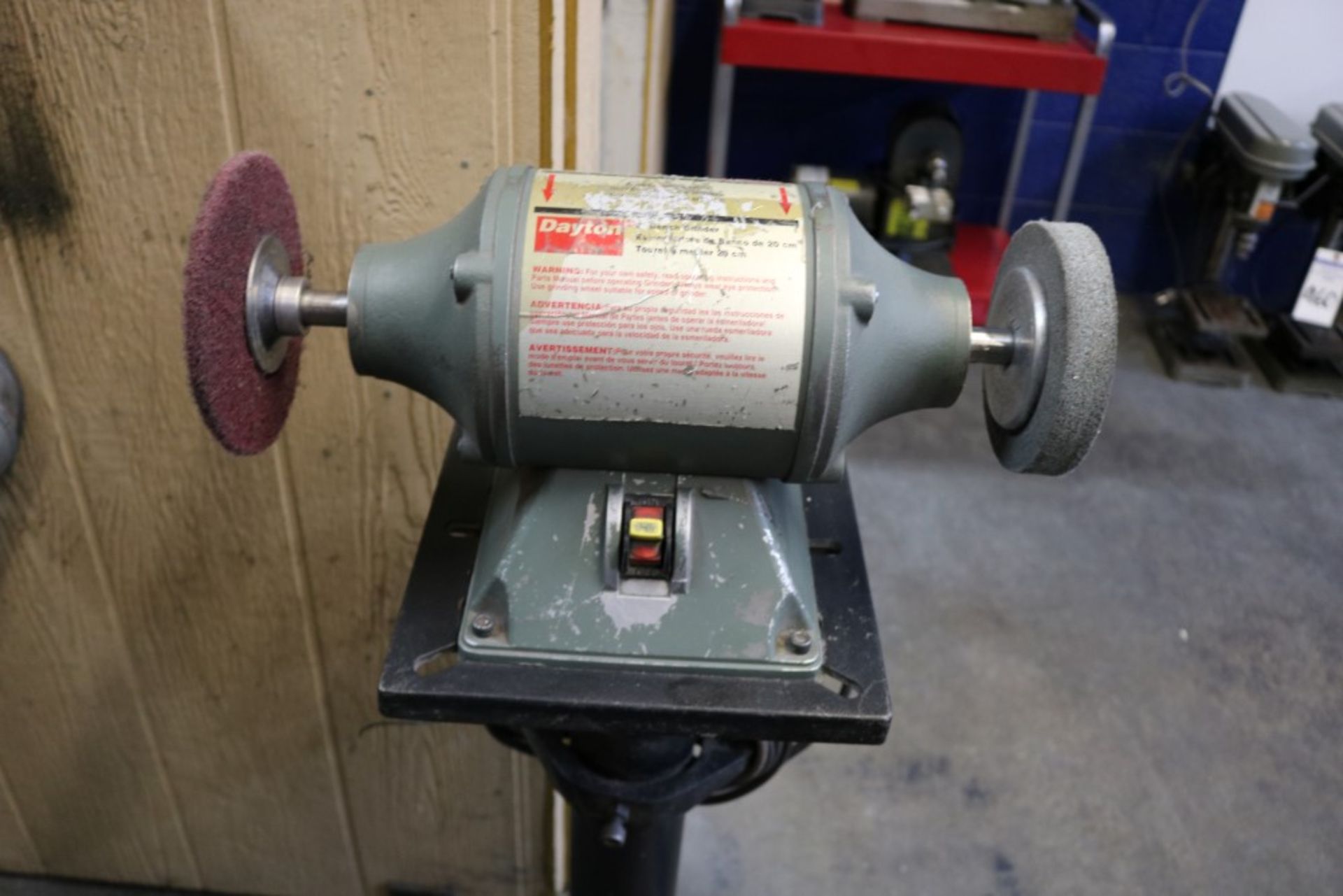 Dayton 8" Bench Grinder/Polisher on Stand with Various Grinding Wheels, Wire Brush Wheels and - Image 2 of 6
