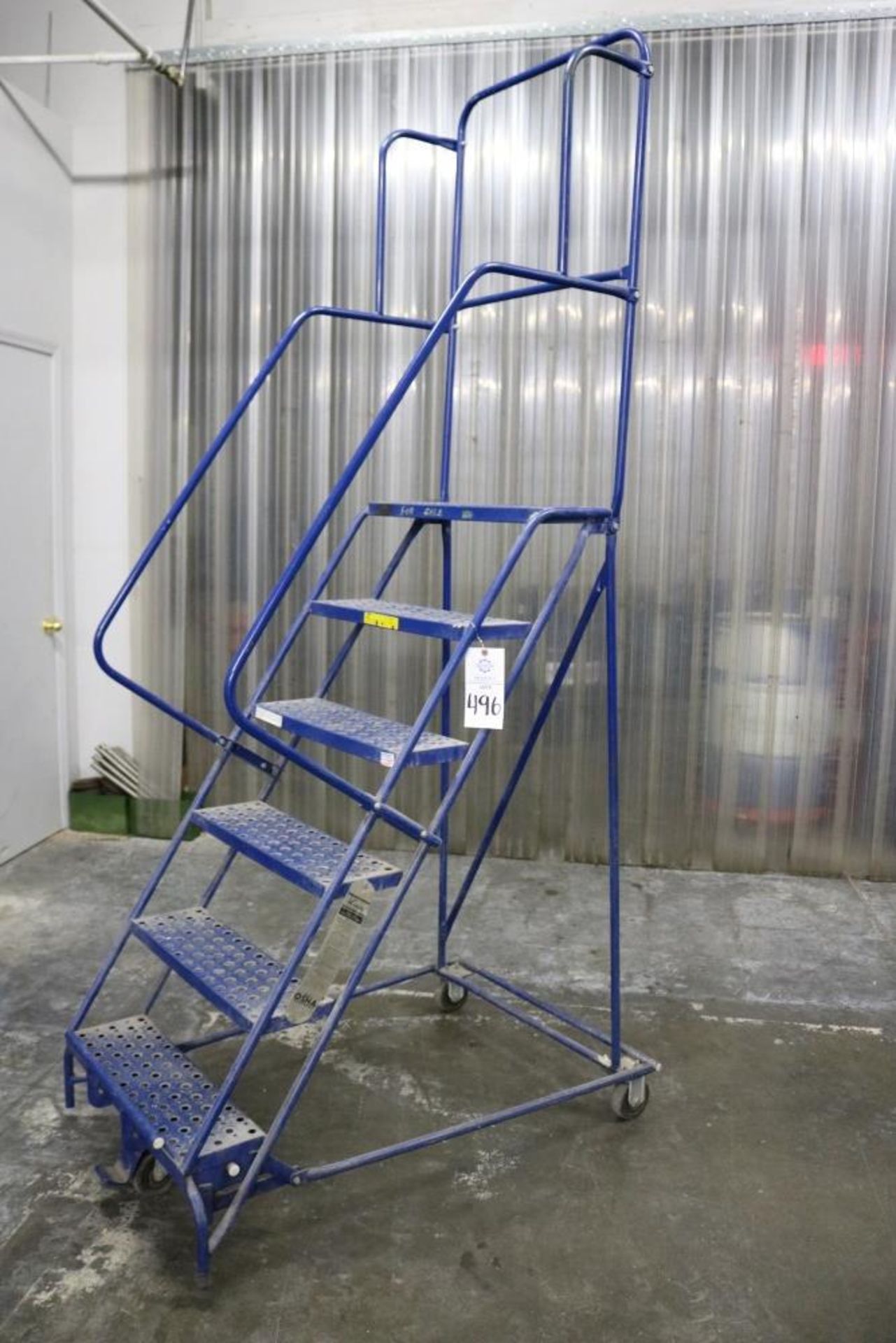 Metal Rolling Step Ladder, 6 Step, 57" W and 27" H - Bild 3 aus 3