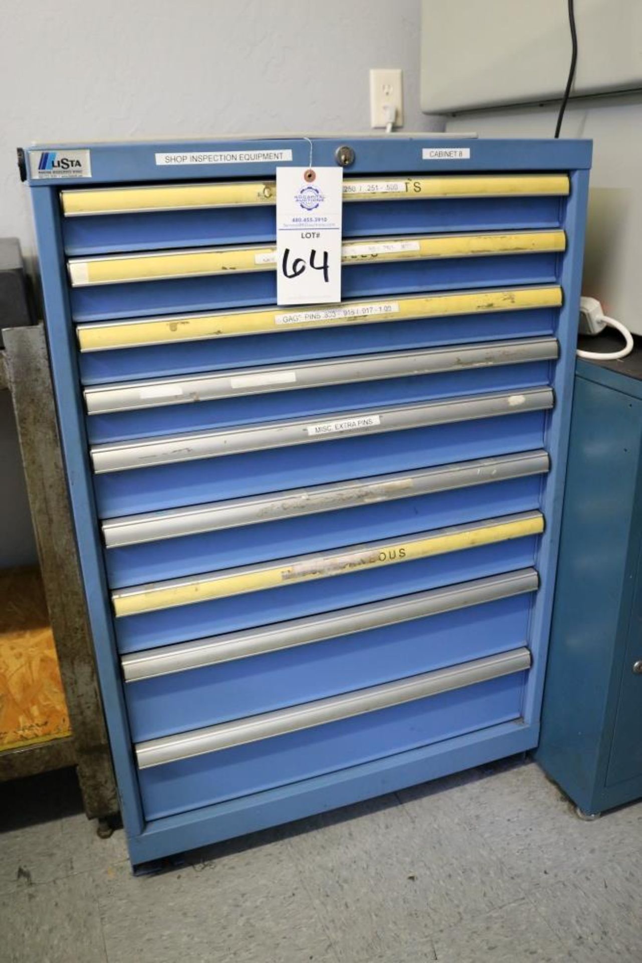 Large 9 Drawer Sliding Shop Cabinet wih .501" -1" Incomplete Pin Gages - Image 7 of 7