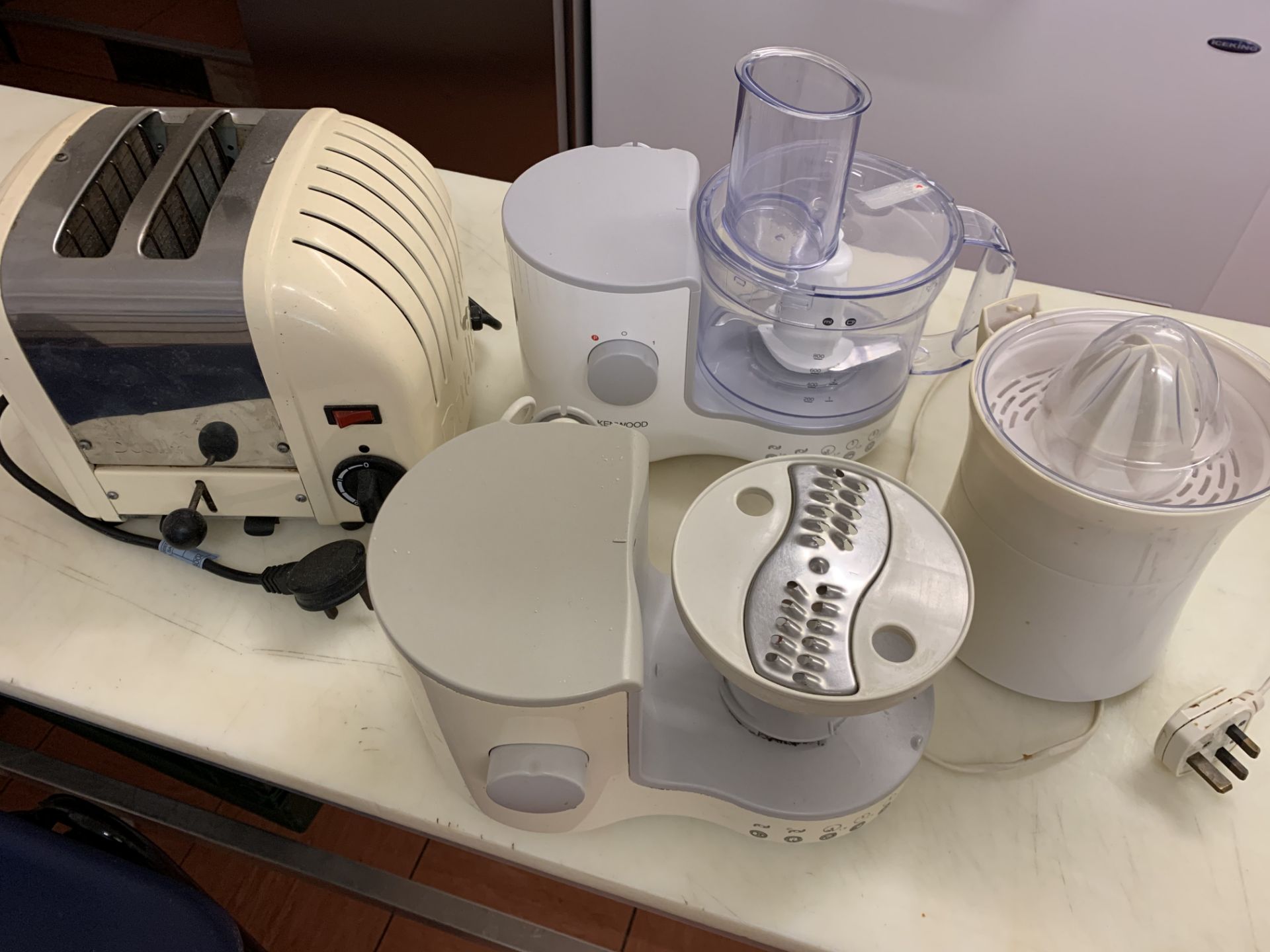 Dualit toaster, 2 Kenwood food processors and a juicer